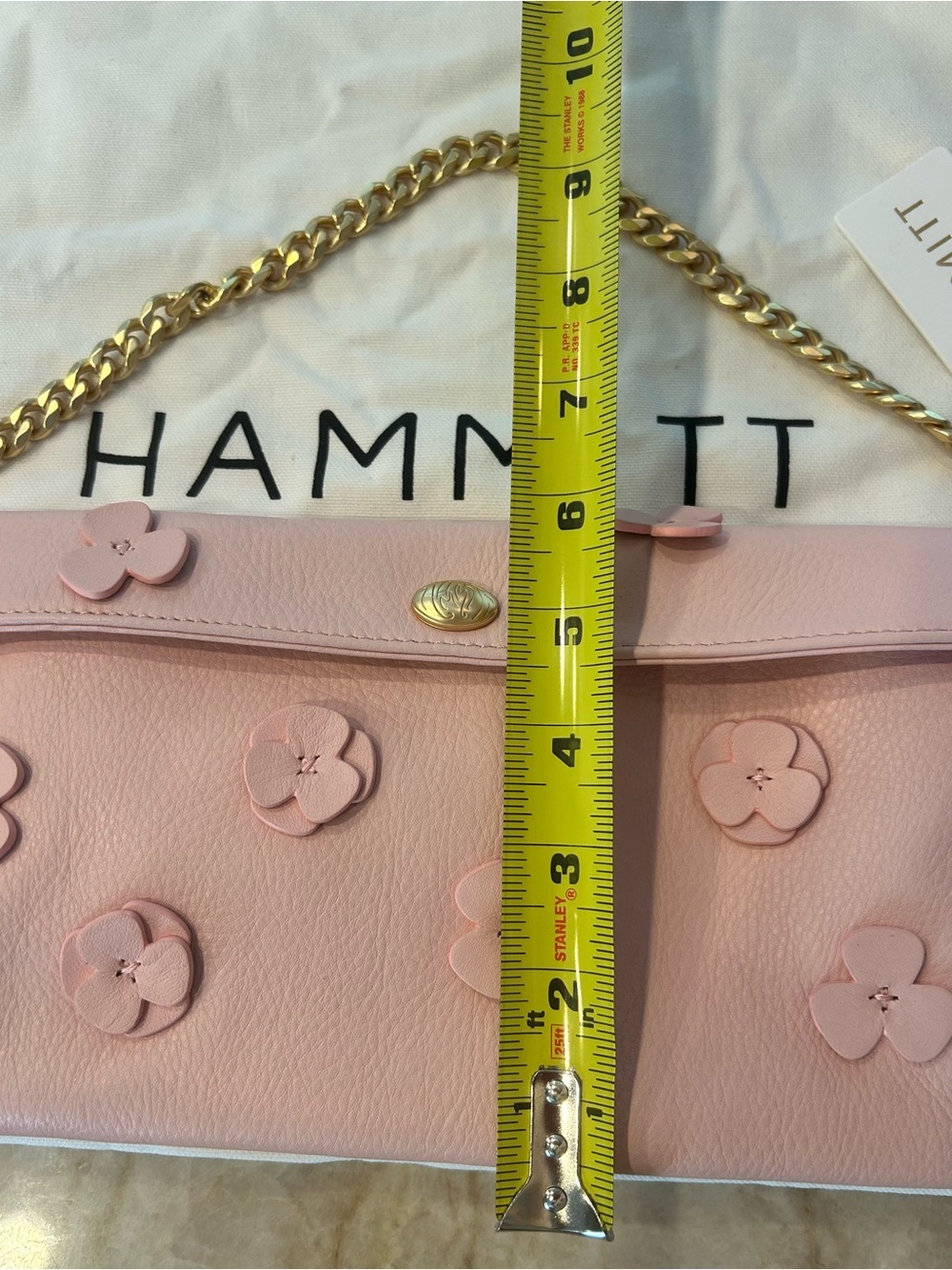 NWT 🦩 Hammitt Invitation Clutch Flamingo Pink Floral Leather NWT🦩 - Picture 6 of 7